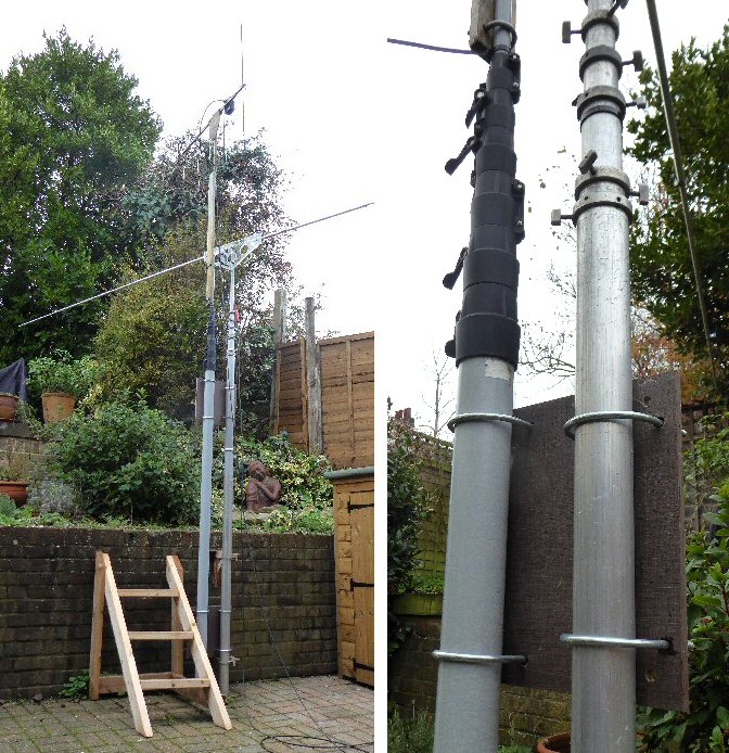 fibre and aluminium mast in yard