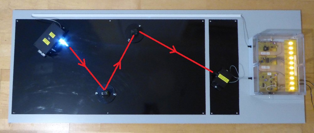 Light Demo Board 1 mirror + red line