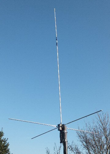 photo and diagram of the 5/8 wave vertical