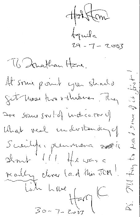 Harry Kroto note in vol. 1