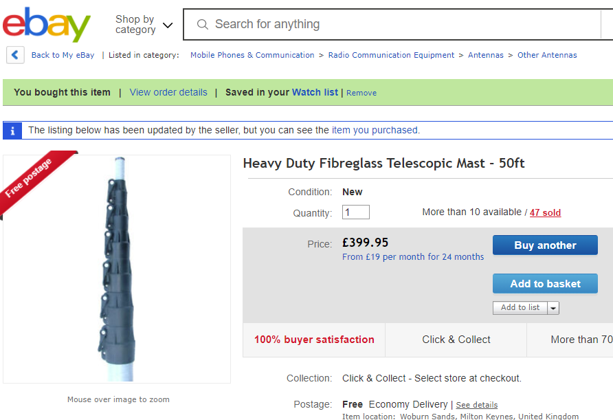 mast e-bay advert